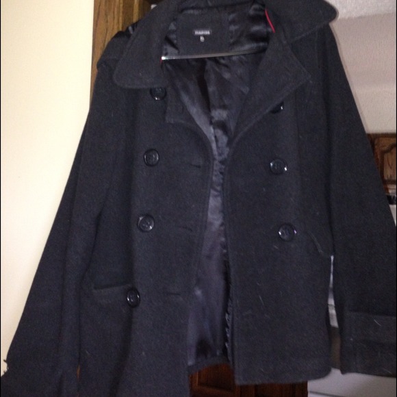 Light grey wool pea coat.