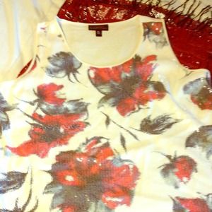 Sold Dana Buchman Sequince Top w/ Flower Detail