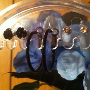 Back in Black three pair set!!! Approx. 1" hoops