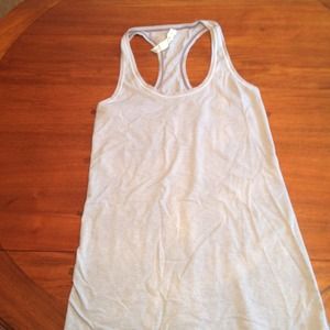 Lulu white and grey striped Cool Racerback