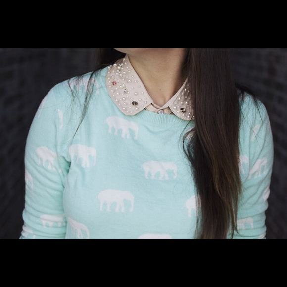 Tiffany Blue Elephant Sweater