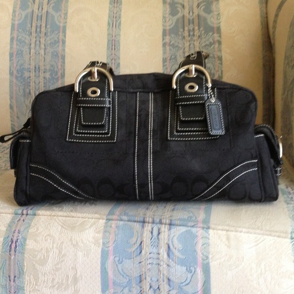 Black Coach Canvas Handbag