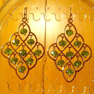 REDUCED gold earrings Never worn Hang at approx 3"