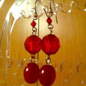 Bold red dangle earrings. All prices negotiable.