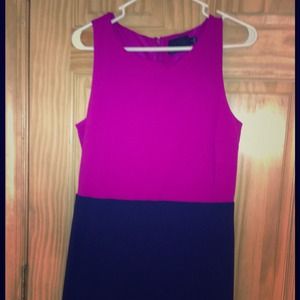 Cynthia Rowley Fuschia/Navy Color Block Dress