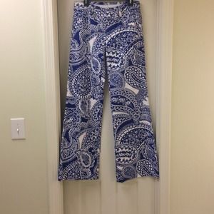 SOLD--Lilly Pulitzer pants- blue and white paisley