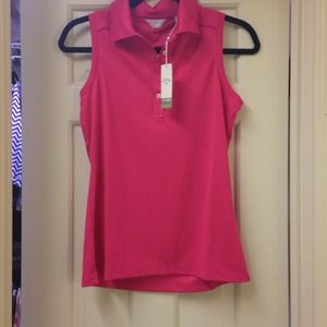 Nwt Callaway hot pink sleeveless polo, sz small