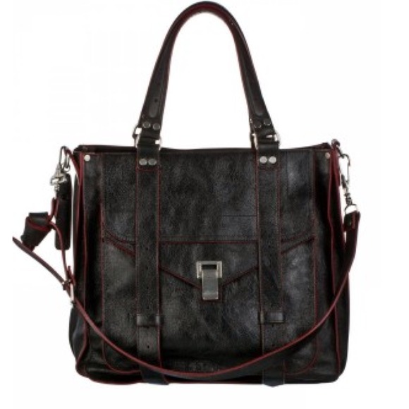 PS1 Tote Bag in Black w Pink Trim - Picture 1 of 1