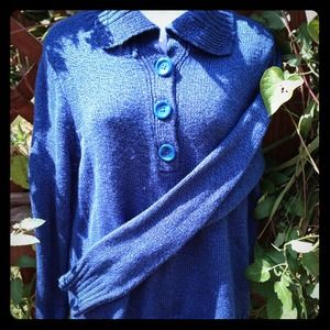 St Johns Bay  Blue Sweater with buttons