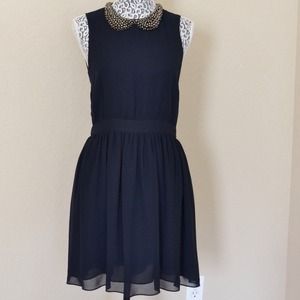 Embellished Collar Skater Dress