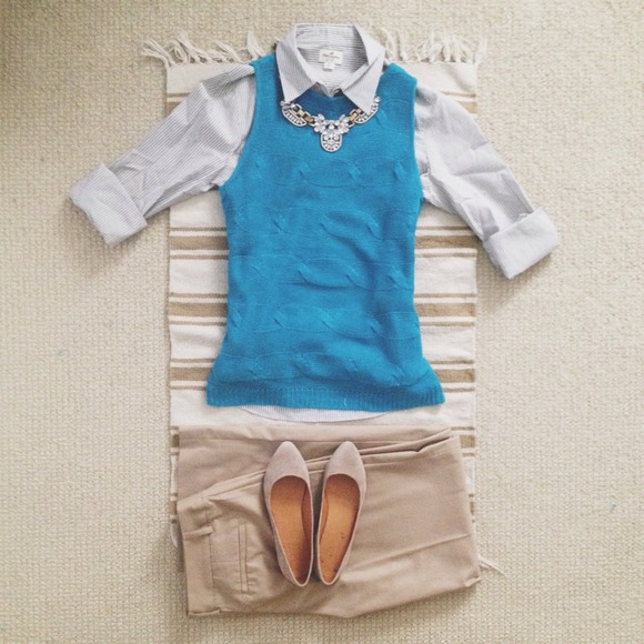 SOLD - Talbots Cable Knit Sweater Vest - Turquoise