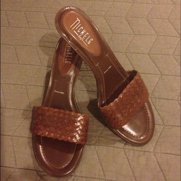 Brown sandals.