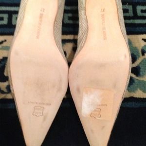 Manolo Blahnik metallic linen