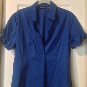 Blue short sleeve dress shirt