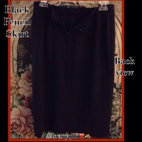 BLACK PENCIL SKIRT - Picture 2 of 2