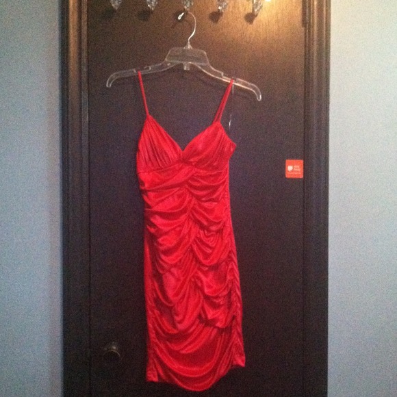 silky red dress