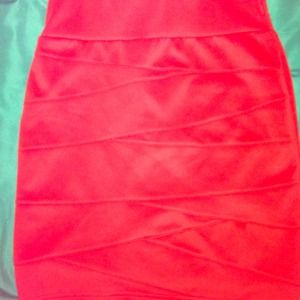Coral pencil skirt