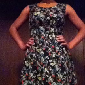 cute floral print thigh length dress