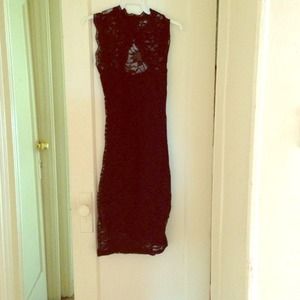 Black laced dress with opening on the back