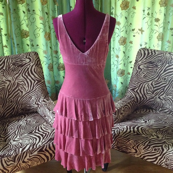 Fun & Flirty Velvet Ruffle Dress - Picture 3 of 3