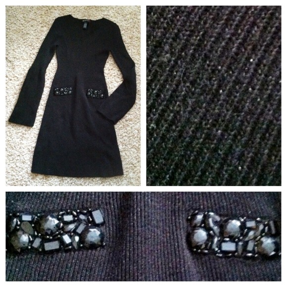 Reserved Black Sparkley Dress w/ Gem Details