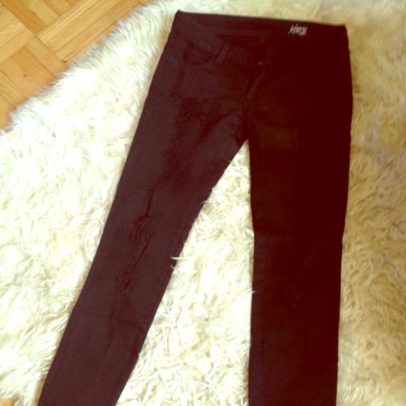 Siwy distressed black denim skinny jeans - Picture 1 of 3