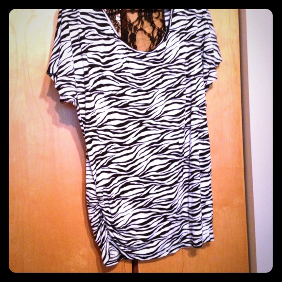 Zebra print and lace top