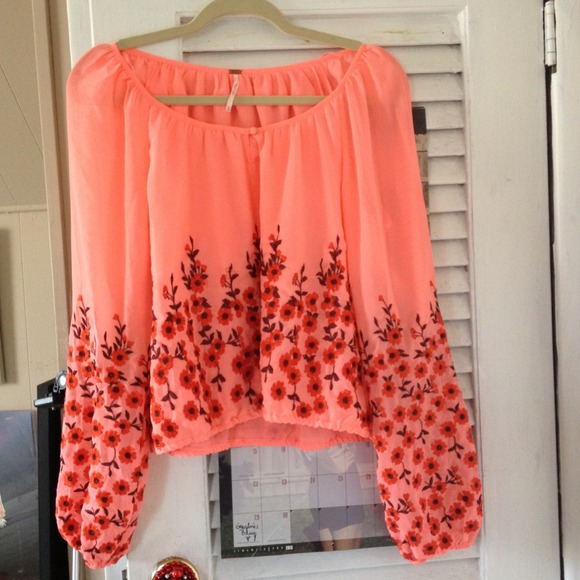 Free People pink flower blouse