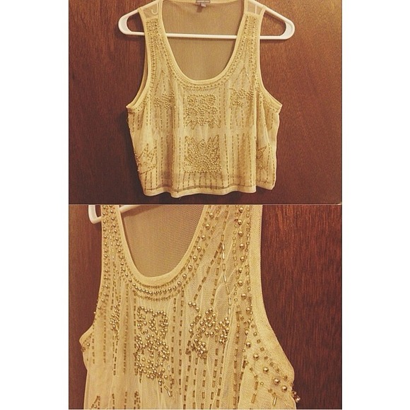 Embellished sheer crop top! 💛