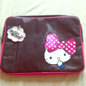 Black Glittery Hello Kitty Laptop Case