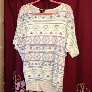 Forever 21 mint and purple Aztec top