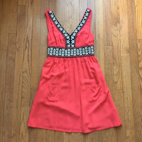 SOLD Coral, navy and white sun dress! - Picture 2 of 3