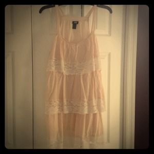 H&M light peach and lace dress