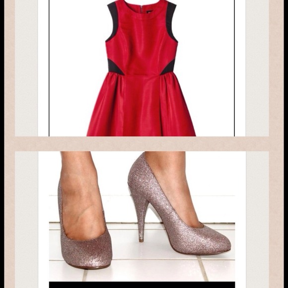 Bundle! Red dress and glitter MIA heels