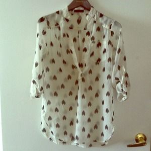 White chiffon tunic top