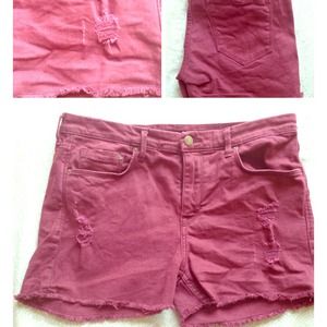 H&M wine colored grunge styled shorts