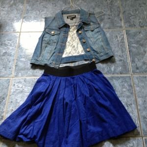 Skirt and denim vest (vest size L)