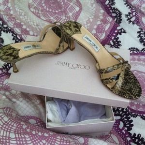 Jimmy Choo snakeskin kitten heel