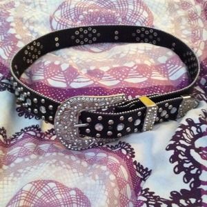 Rhinestone cross belt