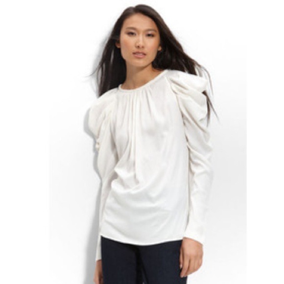 BCBGMAXAZRIA DRAPE SHOULDER TOP