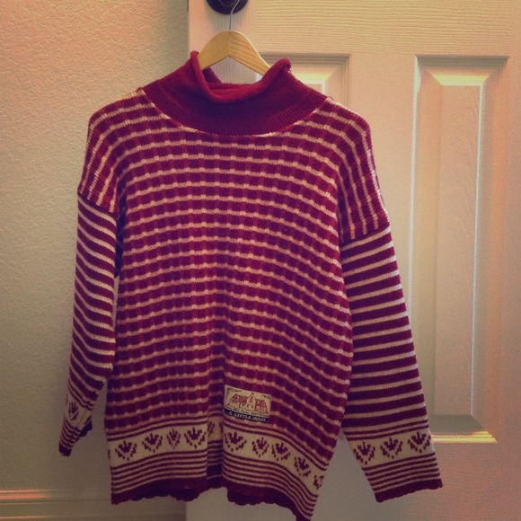 Red Checkboard tribal sweater