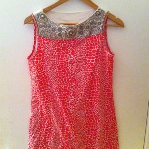 Pink giraffe & rhinestone shift