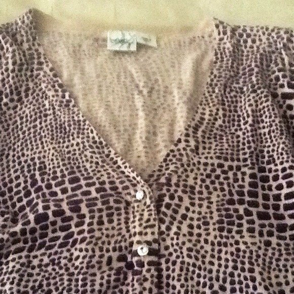 Plum/Blush Animal Prt. Card. w/ Rhinestone Buttons - Picture 2 of 3