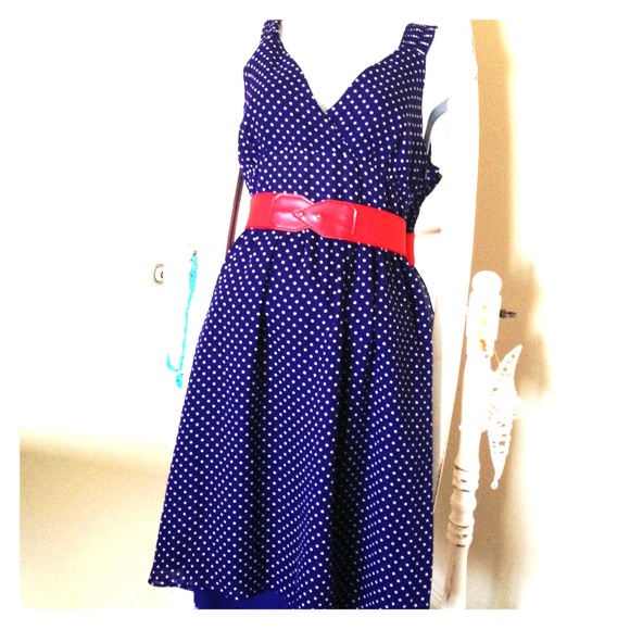 BNWT GAP Navy Polka Dot Dress!