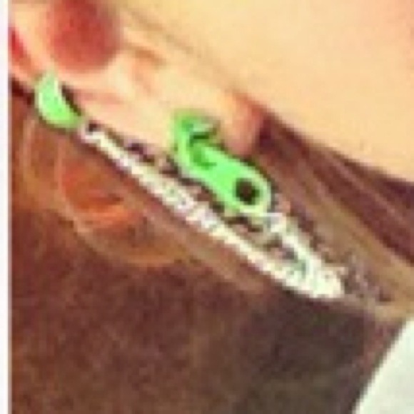 Green Black Splattered Ear Cuff