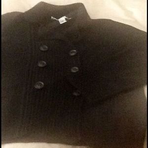 DVF Wool Dbl. Breasted Cardigan w/ Elbow Patches