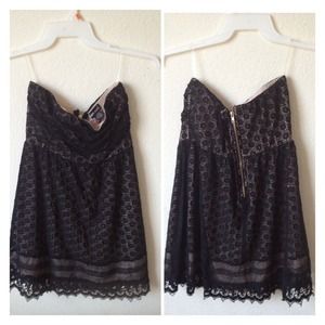 Black crochet lace formal dress