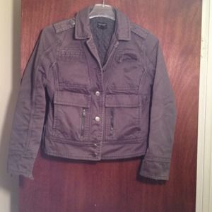 Grey blue jacket. Tons of pockets.