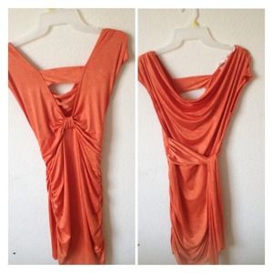 Open back tangerine dress
