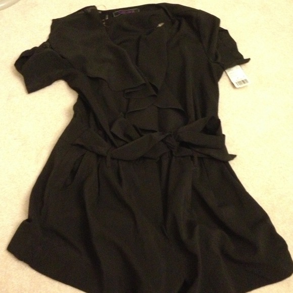 black ruffle romper